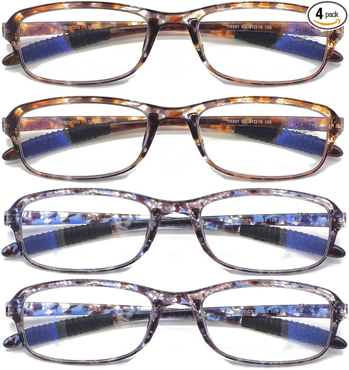 Computer Blue Light Blocking Reading Glasses(Flexible and Lightweight) UV Protection Readers Anti Eyestrain for Women Men (4 Tortoise, 3.5, multiplier_x)