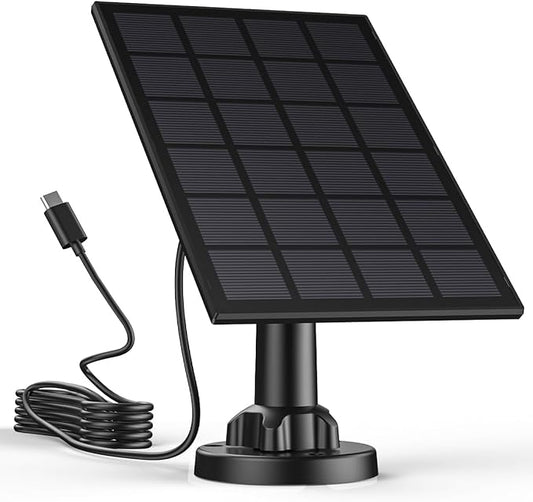 ieGeek Solar Panel for S1, Compatible with DC 5V Rechargeable Battery Powered Surveillance Cam