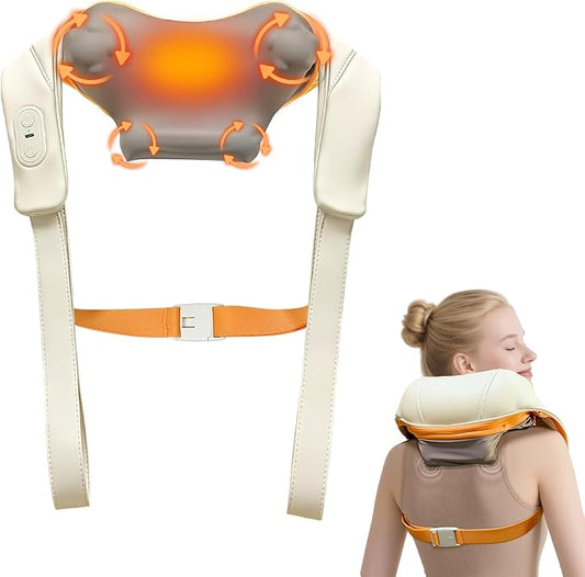 Gifts for Women / Men: 2025 NEW Shiatsu Neck Massager with Heat, Brushless Neck Massager for Pain Relief Deep Tissue with 3 Modes, Deep Kneading Shoulder and Back Massagers, Dad / Mom Gifts Birthday
