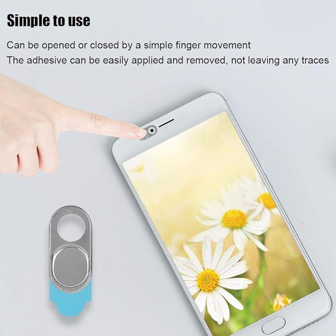 ASHATA 3pcs Metal Camera Lens, Ultra Thin Camera Cover Webcam Cover Blocker Slider for Smartphone Tablet Desktop Laptop (Silver)