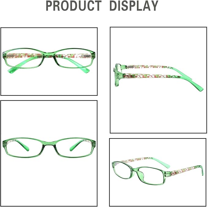 NORPERWIS 6 Pack Ladies Reading Glasses for Women Blue Light Blocking Spring Hinge Fashion Eyeglasses Readers for Women (Mix Color-2, 3.50)