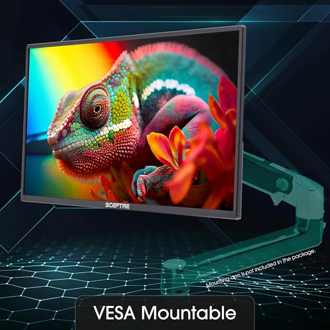 Sceptre New 24-inch Professional Monitor 100Hz 1ms HDMI x2 VGA 100% sRGB Build-in Speakers, Eye Care Machine Black (E248W-FW100TR)