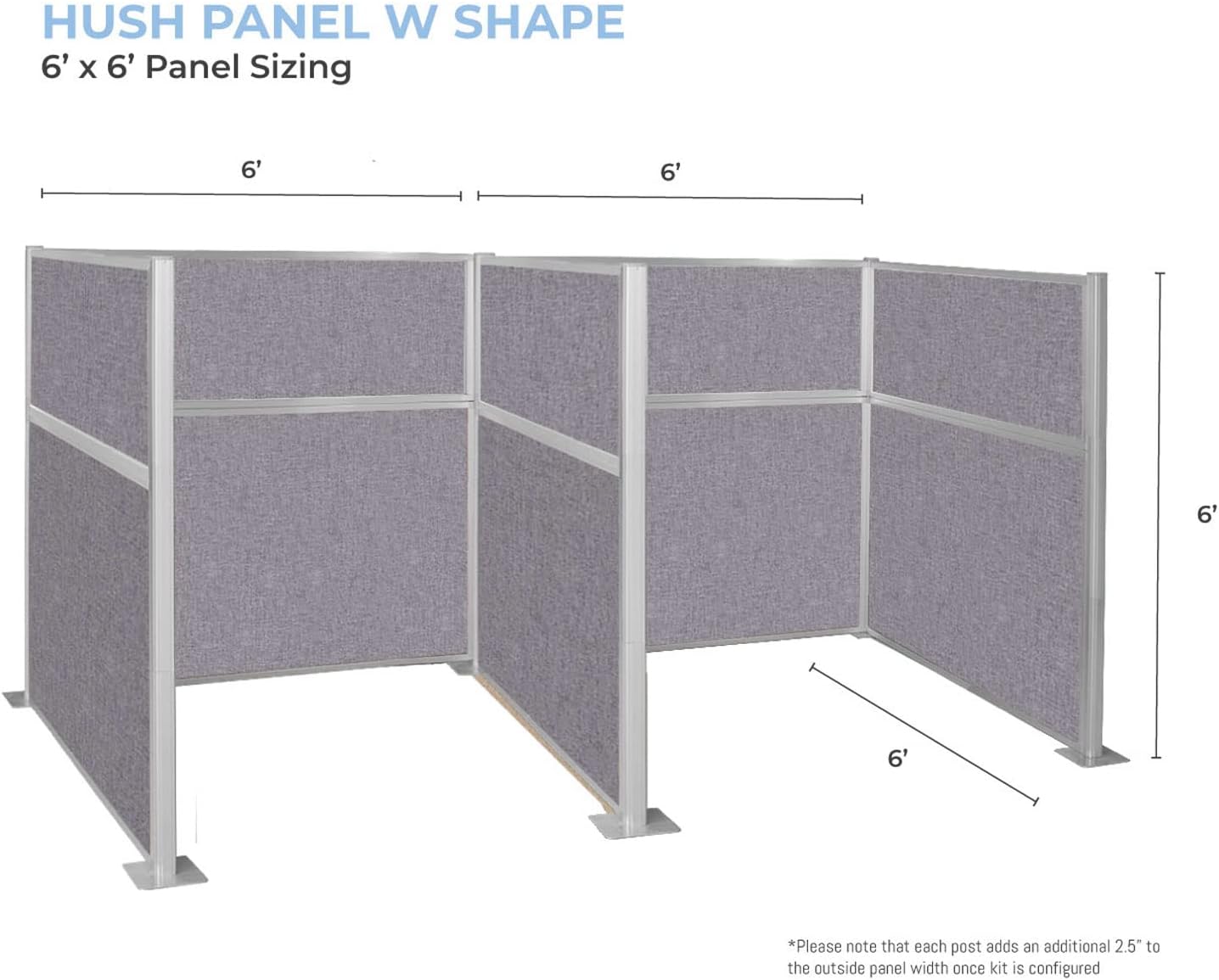 Versare Hush Panel Cubicle Kit | Workstation Partition Walls | Sound Dampening Cubicle Walls | Partitions for Desks