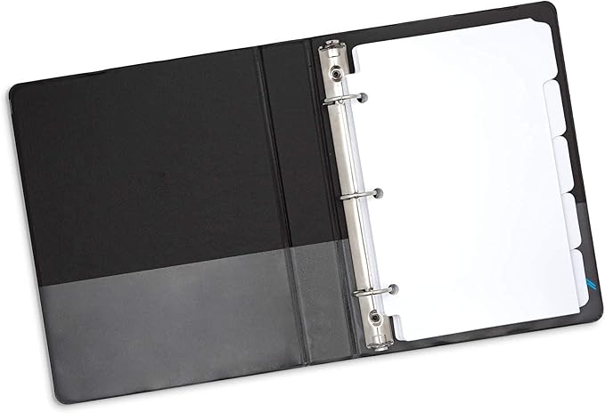 Blue Summit Supplies 5 Tab Mini Tab Dividers, White, 5 Mini Binder Dividers with 3 Hole Punch, for Notebooks and 3 Ring Binders, 5.5 x 8.5 Inches, Heavy Duty Paper, Set of 6, 30 Dividers
