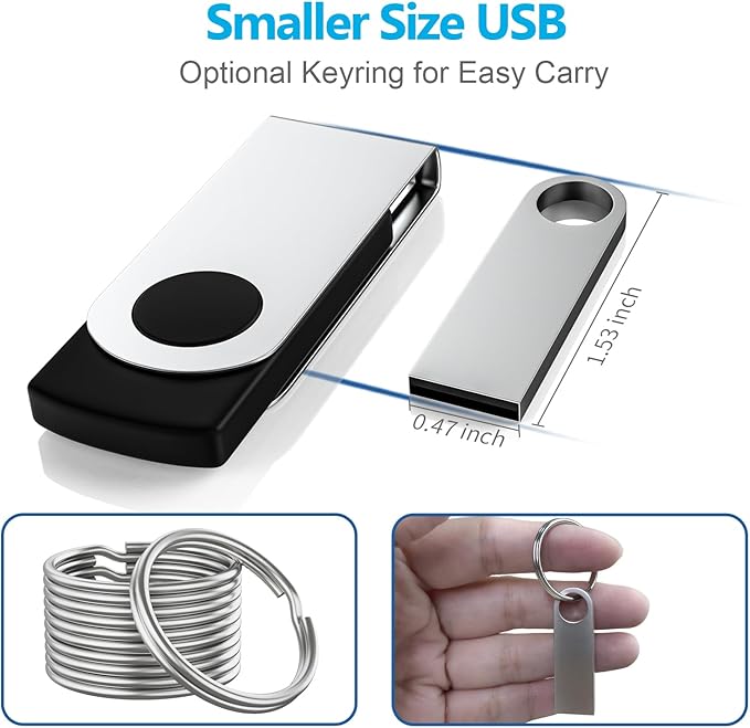 ABLAZE Custom Flash Drive 16GB 10 Pack, Personalized USB with Your Logo Metal Thumb Drives USB 2.0 Memory Stick Pendrive (Sliver)