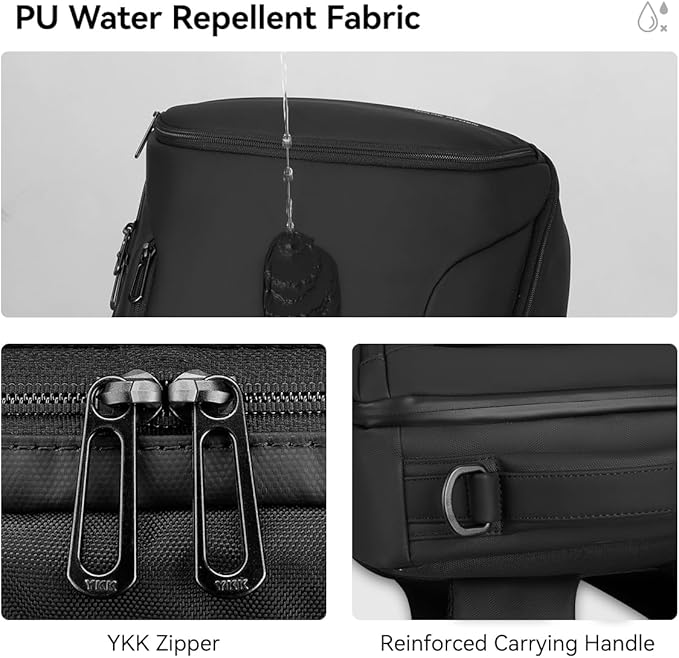 Muzee Backpack for Men Travel Backpack Flight Approved Fits 17 Inch Laptop and Tech Gear, With USB Plug