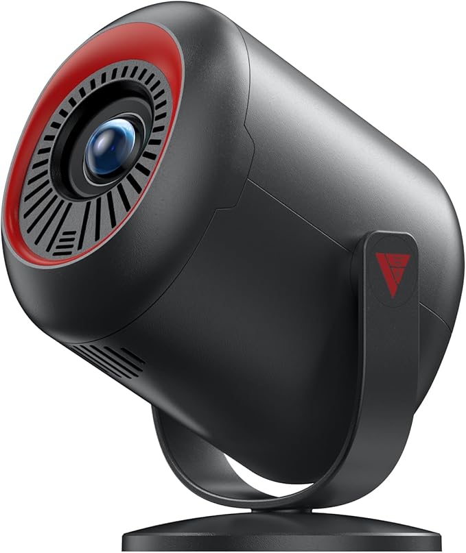 KSAN Projector with Stand, [Electric Focus] 1080P WiFi Projector with Bluetooth, Portable Movie Projector for Indoor Outdoor Use, HDMI/USB/Type C/3.5mm AV for IOS/Android/Windows/TV Stick/PS5