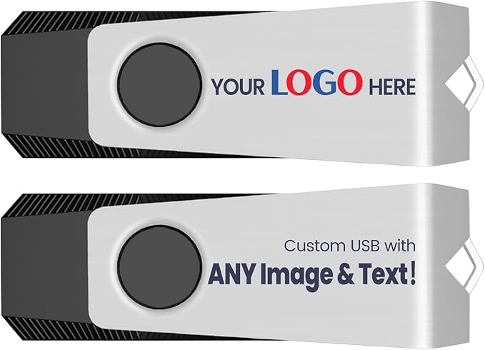 Customizable Flash Drives 1GB, Wooolken Personalized USB 2.0 Drive 10/20/50/100 Pack, Custom Thumb Drive Engraved Logo USB Drive (Mixcolors)