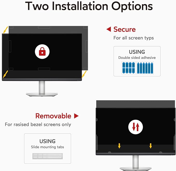 BERSEM 22 Inch Monitor Computer Privacy Screen Filter for 16:10 Ratio,Removable Monitor Anti-Glare & Privacy Filters for 22 Inch, Anti Blue Light, Anti-Spy, Anti-Scratch, UV-Blocking Peripherals