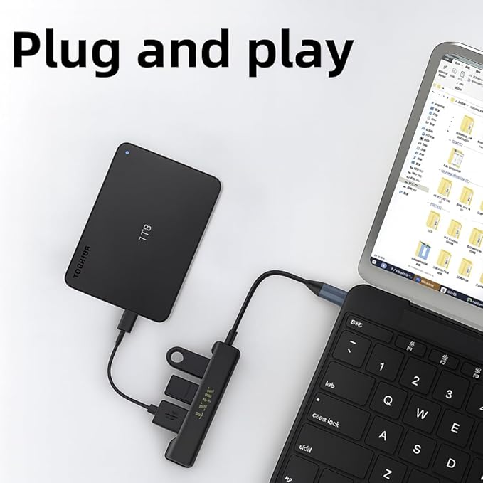 MINT USB-C Hub 4-Port Compact Adapter – 1× USB 3.0 High-Speed + 3× USB 2.0, Ultra-Slim Portable Splitter for Laptop, MacBook, PC