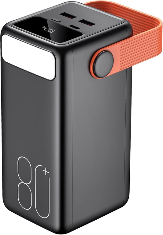 Portable Charger 80000mAh Power Bank, 22.5W Fast Charging USB C Battery Pack, 3 Outputs, LED Display & LED Light, External Huge Capacity Cell Phone Battery Bank for iPhone, Samsung, iPad, Camping