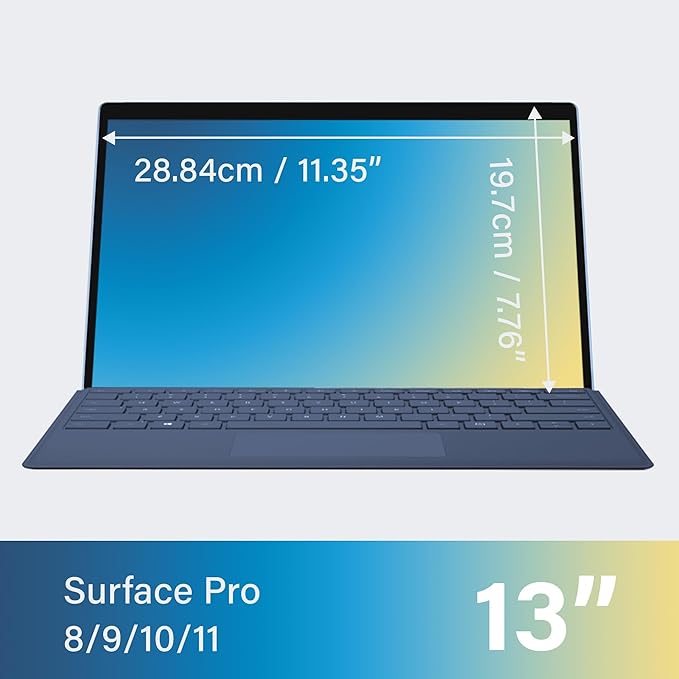 SenseAGE Magnetic Privacy Screen Protector for Surface Pro 13 Inch (11,10, X, 9, 8), Removable Privacy Filter, Anti-Blue Light, Glare and Laptop Screen Accessory For Surface, Office Accessories