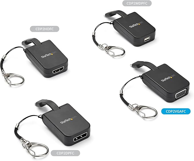 Portable USB-C to VGA Adapter with Quick-Connect Keychain