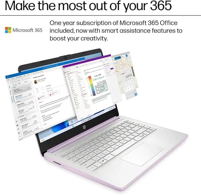 HP Ultrabook, Intel CPU, 32GB RAM, 1.6TB Storage (128GB OnBoard w/ 512GB Portable Drive + 1TB OneDrive), Up to 12 Hours Battery Life, Windows 11 Pro, Honey Lavender, w/WOWPC 3-in-1 Bundle