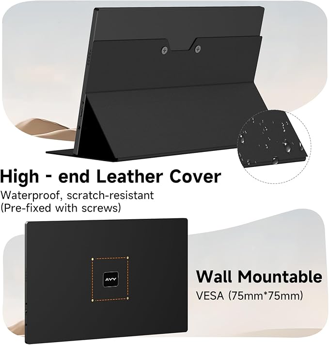 qaf 15.6 Inch Portable Monitor for Laptop, FHD 1080P USB-C HDMI Computer Monitor with 100% sRGB HDR IPS Display, Ultra-Thin Travel Second Screen Compatible with Laptop Mac PC Phone PS5 Xbox Switch