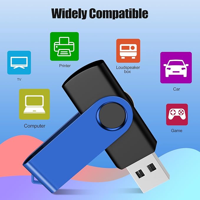 EASTBULL Flash Drive Bulk 8GB USB 100 Pack with Lanyards USB 2.0 Thumb Drive Bulk Memory Stick Swivel Pen Drive for Storage and Backup 8 GB 100 Pack, Blue