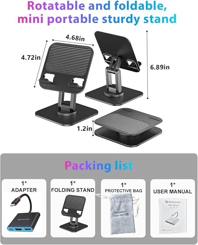 Switch 2 Dock for Switch 2 Docking Station Switch 2 Portable TV Dock USB c to hdmi Compatible with Switch1/ Switch 2, USB C Hub Compatible with MacBook,Laptops (Switch 2 Dock+ Stand)