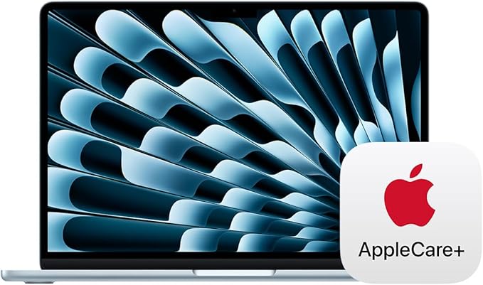 Apple 2025 MacBook Air 13-inch Laptop with M4 chip: Built for Apple Intelligence, 13.6-inch Liquid Retina Display, 16GB Unified Memory, 512GB SSD Storage, Touch ID; Sky Blue with AppleCare+ (3 Years)