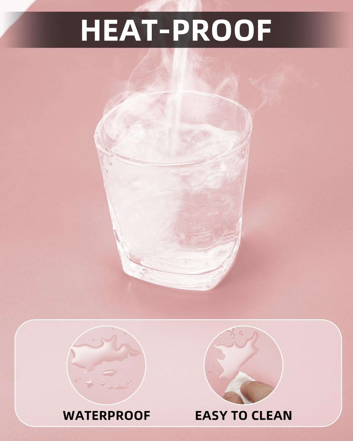 Non-Slip Desk mat,PULeather Desk Pad Protector, Office Desk Mat, Large Mouse Pad,Desk Blotter, Laptop Desk Pad, Waterproof Desk Writing Pad for Office and Home (Rose Pink, 35.4" x 17")