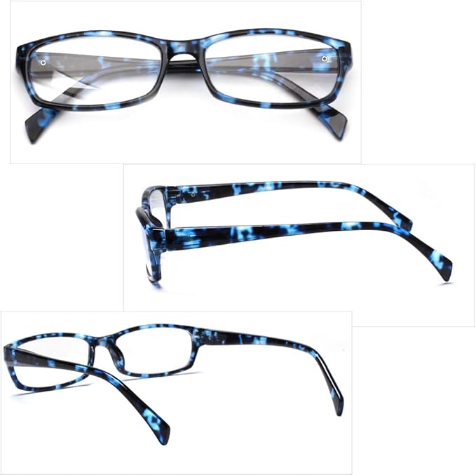Henotin 5-Pack Reading Glasses Blue Light Blocking Anti Eyestrain Computer Reading Glasses for Women and Men Readers (5 Pack blue, 1.75)