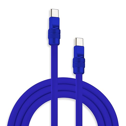 chubbycable Chubby 2.0 Fast Charging Cable Durable Soft Silicone USB C Cable 240W Extra Thick Charger Cord Compatible with iPhone 17-15 Series iPad, Dark Blue+Dark Blue, Type-C to Type-C, 13.1 FT