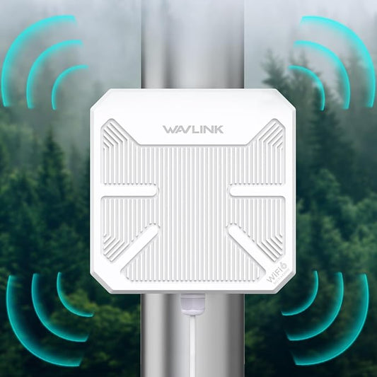 WAVLINK AX3000 Outdoor WiFi 6 Extender, Dual Band Long Range WiFi Repeater/Wireless Access Point/Router with PoE/ 3KM PtP Transmission, IP67 Waterproof, Supports Up to 256 Devices for Camping, Farm