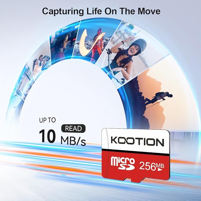 256MB Micro SD Cards 10-Pack, KOOTION Mini Flash Memory Card C4 Low Capacity for Old Phones/MP3 and Small File Transfer (Pack of 10 256MB)