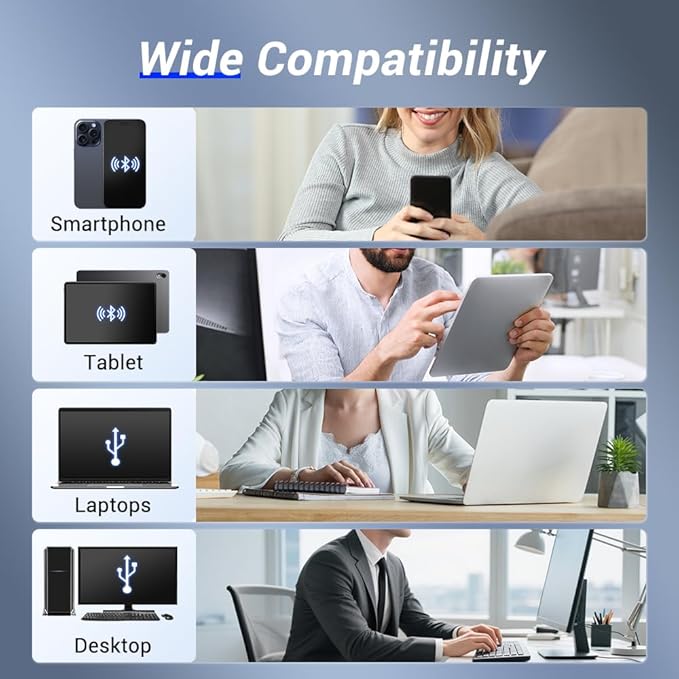 Inkless Portable Thermal Printer for Travel, Bluetooth Mobile Compact Printer Wireless Support 8.5" X 11" US Letter & A4 Size, Compatible with iPhone Android Laptop for Home Car Office