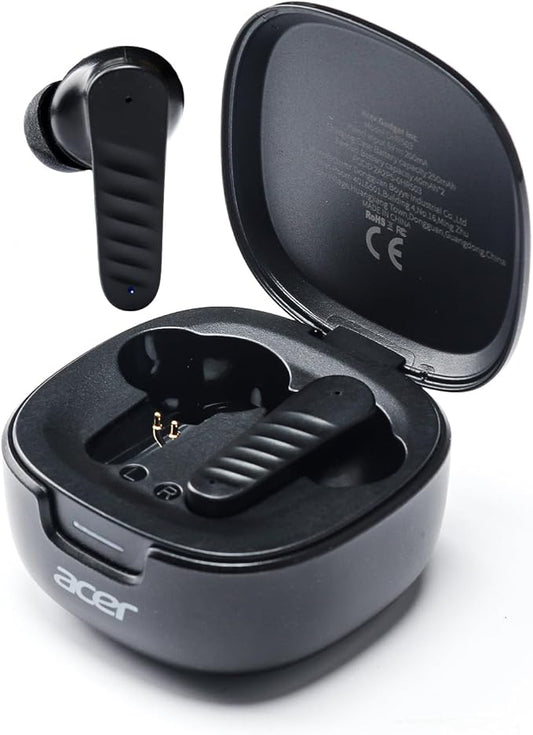 acer Wireless Earbuds Bluetooth Headphones, Hi-Fi Stereo Sound, Long Battery Life, Noise Cancelling with Charging Case for Sports & Working, Stereo Sound Headphones for iPhone/Android/iPad