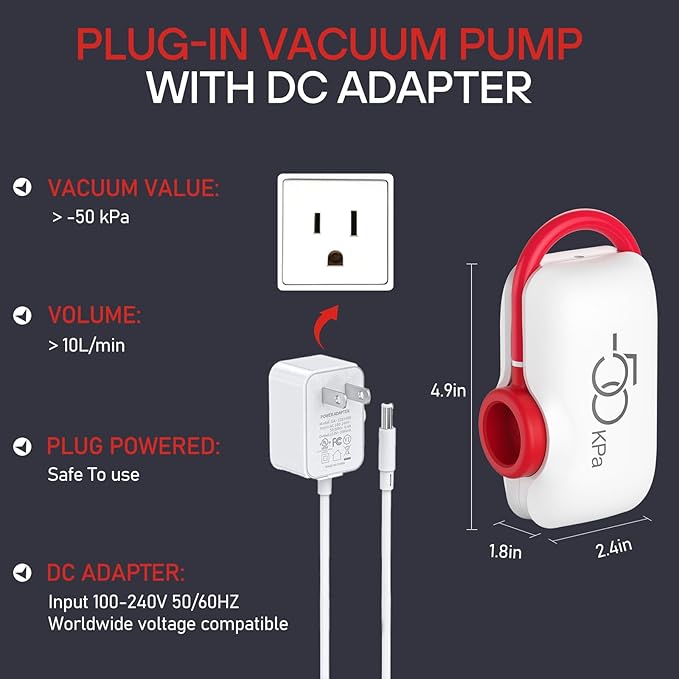 VMstr 12 Pack Vacuum Seal Bags for Clothing Travel, Carry-on Size for Luggage Compression Packing, Space Saver Bags with High Pressure Electric Pump (DC Power)