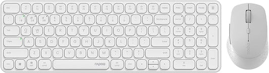 Rapoo 9360M Wireless Keyboard and Mouse Combo, Blade-Series E9310M 99-Key Ultra-Thin Keyboard and M300G Silent Mouse, Support 4 Devices, Quiet, Compact, Battery Powered, for Windows/Mac/Linux/Chrome