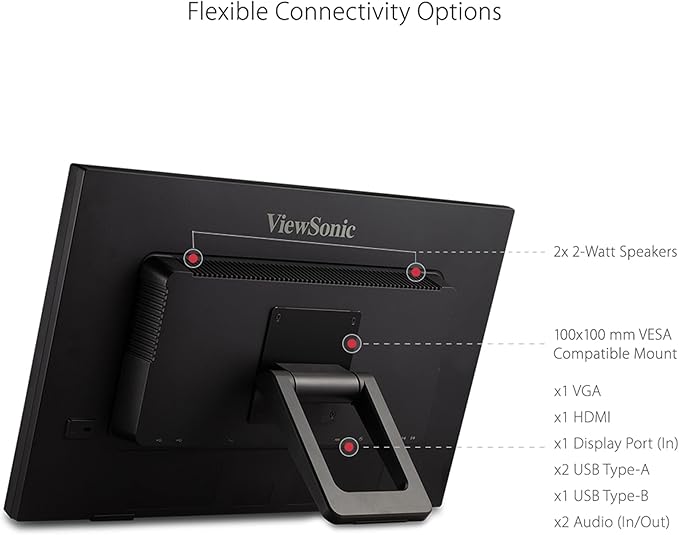 ViewSonic TD2423D 24 Inch 1080p 10-Point Multi IR Touch Screen Monitor with Eye Care HDMI, VGA, USB Hub and DisplayPort