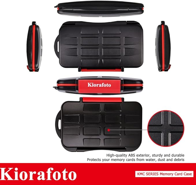 Kiorafoto 28 Slots : 16 TF + 8 SD + 4 CF Memory Card Holder Case Storage Protector Wallet For TF MSD Micro SD SD SDHC SDXC SDUC CF Compact Flash Memory Cards With Carabiner + Card Tray Removal Pin Key