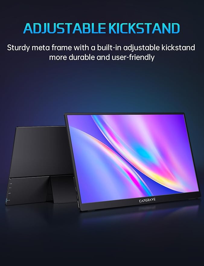 17.3" Portable Monitor 4K, 500 Nits 3840 * 2160p 100% Adobe RGB Travel Monitor with Bulit-in Kickstand & Speakers, Portable Computer Monitor, External Monitors for Laptop PC Xbox Switch PS4/5