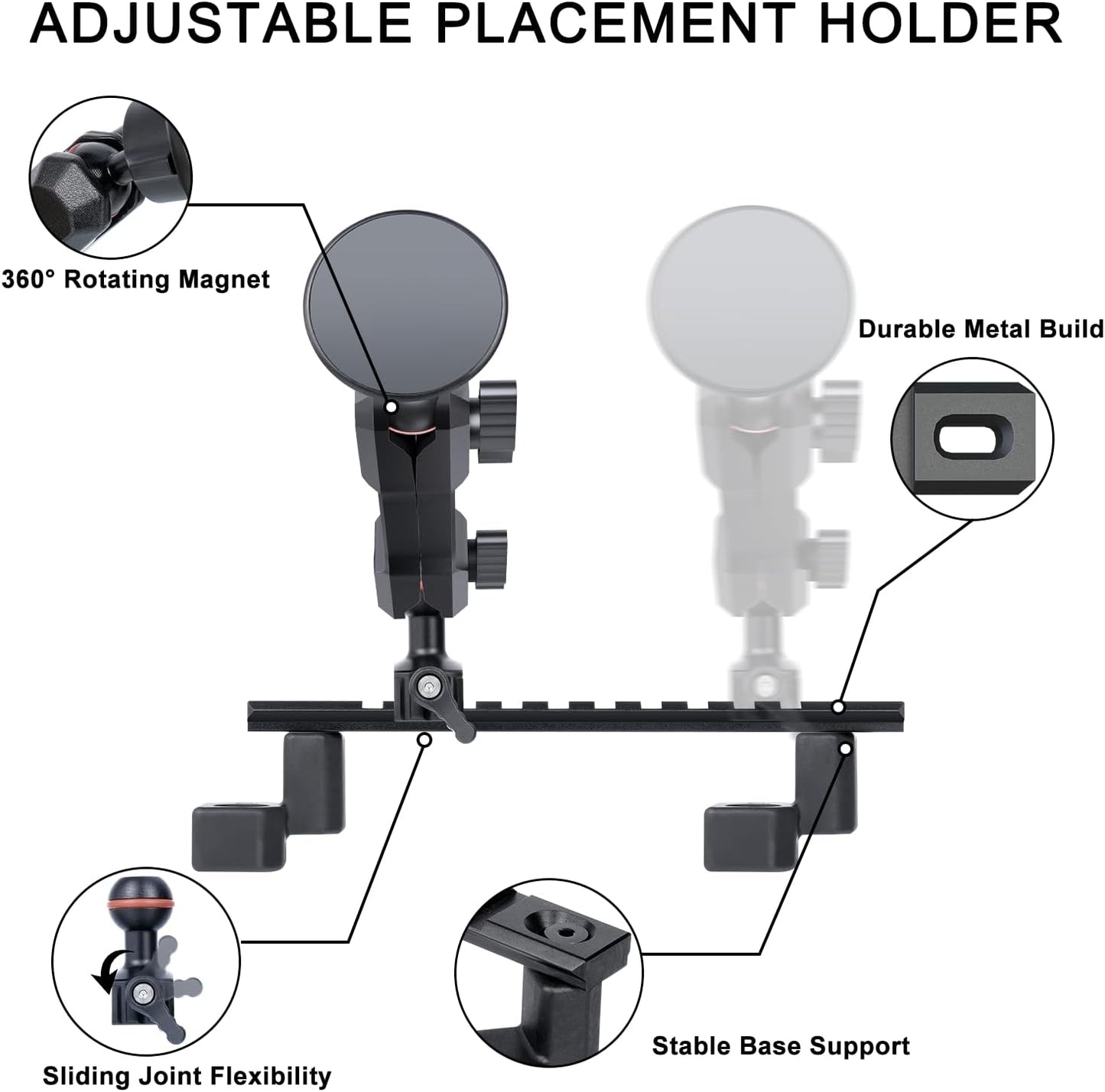 Dash Phone Mount Compatible with 2019+ RAM Truck 1500/2500/3500 & TRX Accessories (NOT fit RAM Classic Vehicle), Magsafe Phone Holder Widely Adjustable for iPhone 12-17 Series
