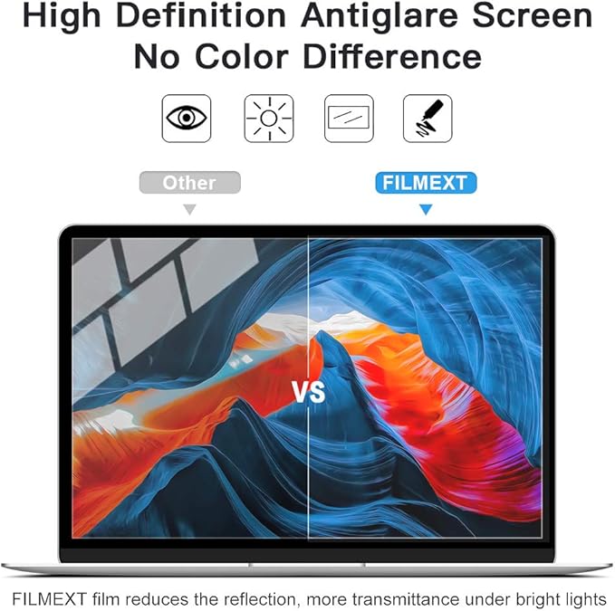 FILMEXT 2 Pack 15.6" Laptop Screen Protector Eye Protection Anti Glare Anti Blue Light Screen Protector Compatible with 15.6” HP/DELL/Asus/Acer/Sony/Samsung/Lenovo/Toshiba/Razer 16:9 Display Laptop
