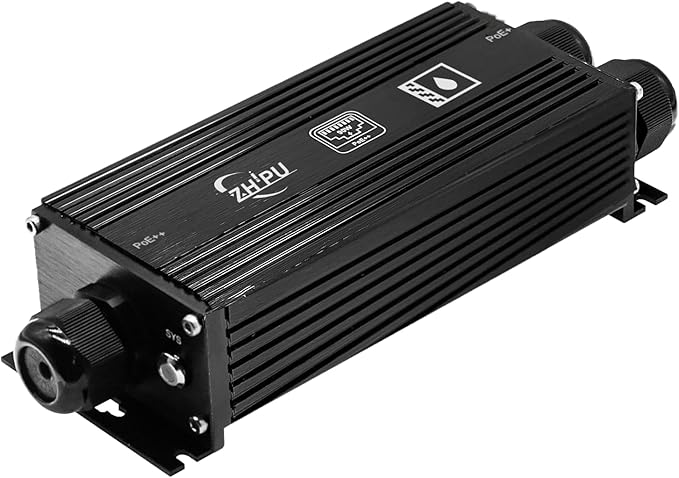 Htfoevrxs IP67 Waterproof Industrial Grade Gigabit PoE++ Extender,1 in 2 Out 90W Input,3-Level Cascade up to 400m,Plug-and-Play for Surveillance/Outdoor Networks