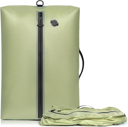 BAGAIL TPU Vacuum Bag for Travel, Reusable Compression Bag with IPX8 Waterproof Zipper, Save Space for Suitcase, Backpack and Carry on (Green, ExtraLarge, No Pump)