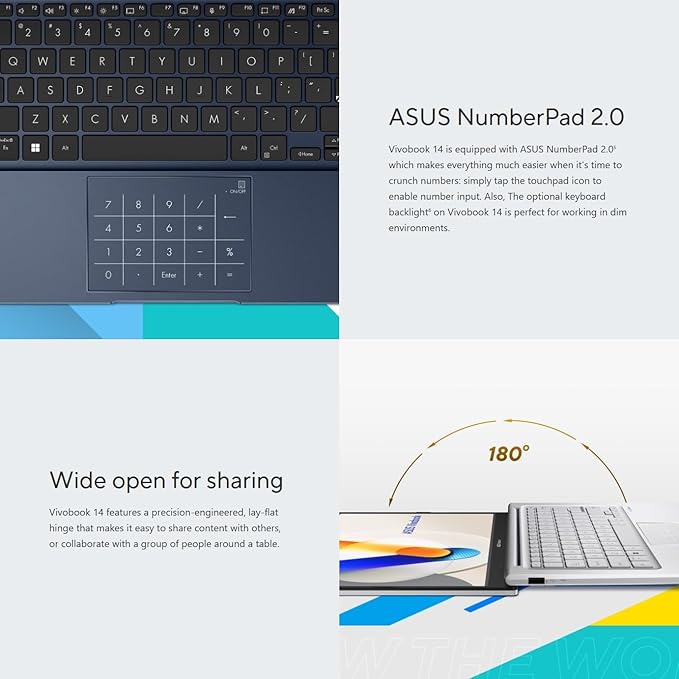 ASUS Vivobook 14" FHD Laptop 2025 Business Student, Lifetime Office 2024, 6-Core 13th Intel i3 (Up to 4.5GHz), 16GB RAM & 1TB Storage (512GB SSD + 500GB Ext), HubxcelAccessory, Win 11 Pro Copilot AI
