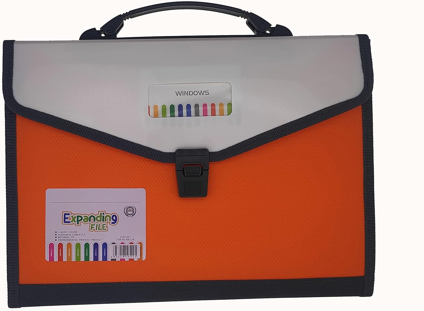 Expanding Accordion File Folder with Labels, 13 Pocket Document Organizer, Letter A4 Size, 1 Pack