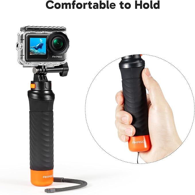 AKASO Brave 7 LE 4K30FPS 20MP WiFi Action Camera with Touch Screen EIS 2.0 Zoom Remote Control 131ft Waterproof Underwater Camera with Waterproof Floating Hand Grip and Carrying Case Bundle