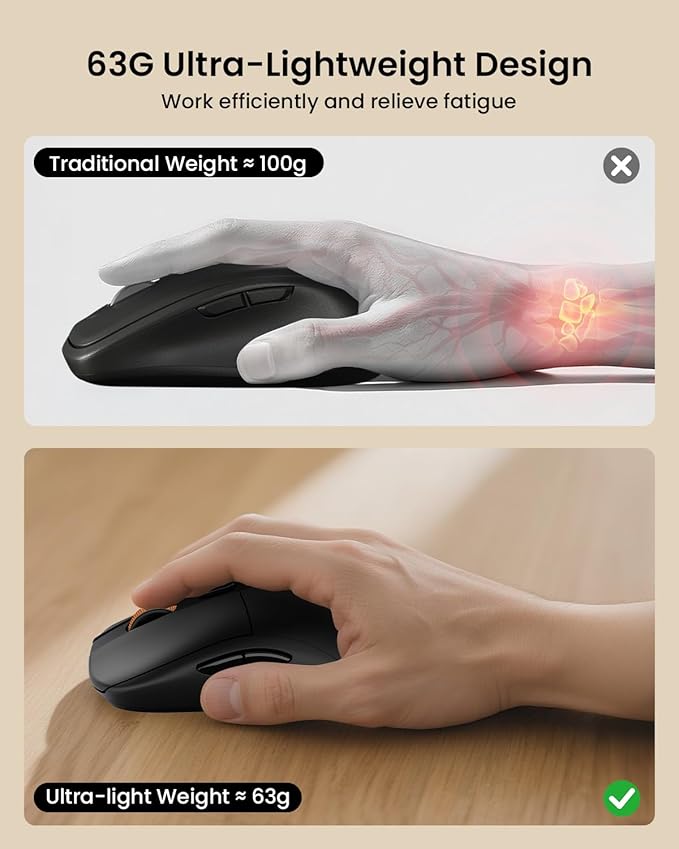 ProtoArc Mechanical Keyboard and Mouse, KM310 Wireless Rechargeable Aluminum Keyboard Mouse, 2.4G+Dual Bluetooth, Low Profile Keys, Red Switches, Multi-Device, for Windows/Mac - Black