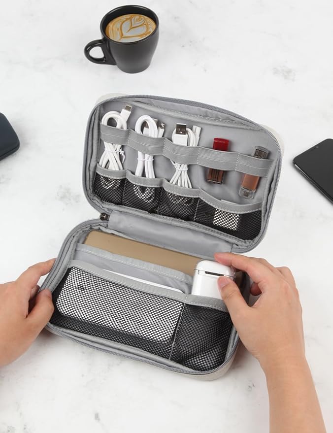 gox Electronic Cable Tech Cord Organizer Travel Case Small Cable Storage Bag for Earbuds Charger Pouch