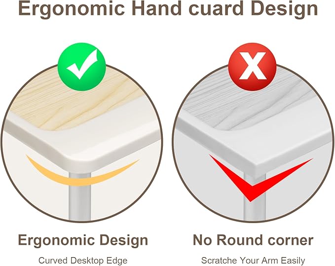 Amaredom Laptop Bed Desk Tray Bed Table, Foldable Portable Lap Desk Notebook Stand Reading Holder with Storage Drawer and Cup Holder for Eating Breakfast on Bed/Couch/Sofa-White Maple