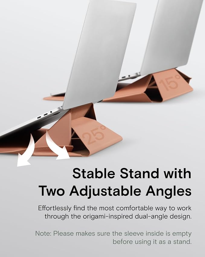 MOFT Laptop Carry Sleeve, 2-in-1 Laptop Bag & Stand for 15"-16" MacBook Air/Pro & Dell/HP/Lenovo/Asus, Stylish Slim Computer Sleeve Bag with Expandable Storage for Computer Accessories, Class Nude