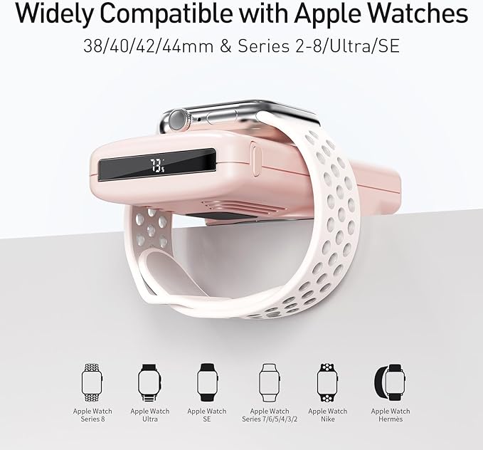 iWALK Magnetic Wireless Power Bank with iWatch Charger,10000mAh PD Fast Charging Portable Charger Compact Battery Pack Compatible with iPhone 17/16/15/14/13/12 Series,Apple Watch Ultra/8/7/6/5/4