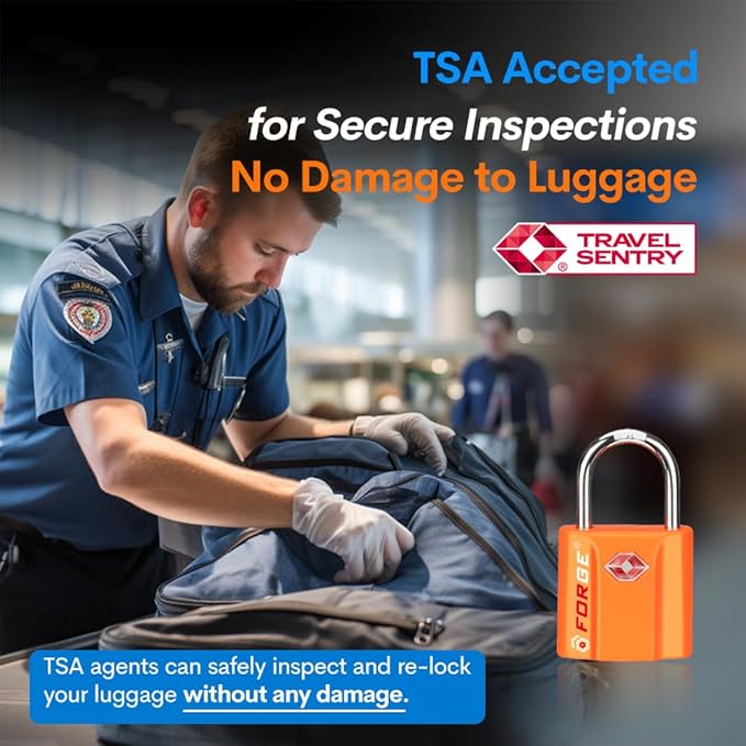 TSA Approved Luggage Locks, Ultra-Secure Dimple Key Travel Locks with Zinc Alloy Body