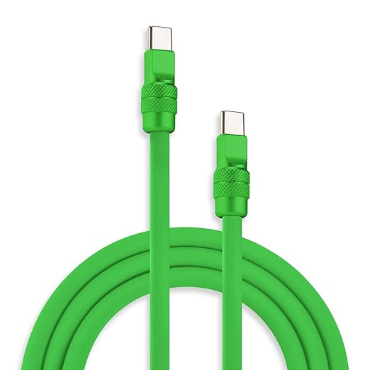 chubbycable Chubby 2.0 Fast Charging Cable Durable Soft Silicone USB C Cable 240W Extra Thick Charger Cord Compatible with iPhone 17-15 Series iPad, Green+Green, Type-C to Type-C, 16.4 FT