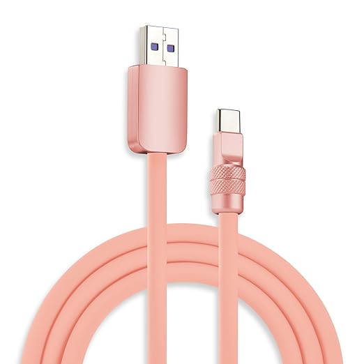 chubbycable Chubby 2.0 Fast Charging Cable Durable Soft Silicone USB C Cable 120W Extra Thick Charger Cord Compatible with iPhone 17-15 Series iPad, Pink+Pink, USB-A to Type-C, 9.8 FT