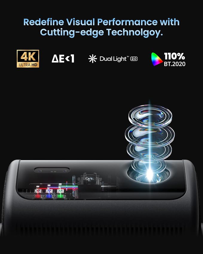 Dangbei MP1 MAX 4K Projector - 3100 ISO Lumens, 110% BT.2020, Google TV with Netflix Officially, 300'' Display, 2x12W Dolby Audio DTS:X, HDR10+, Blu-ray 3D